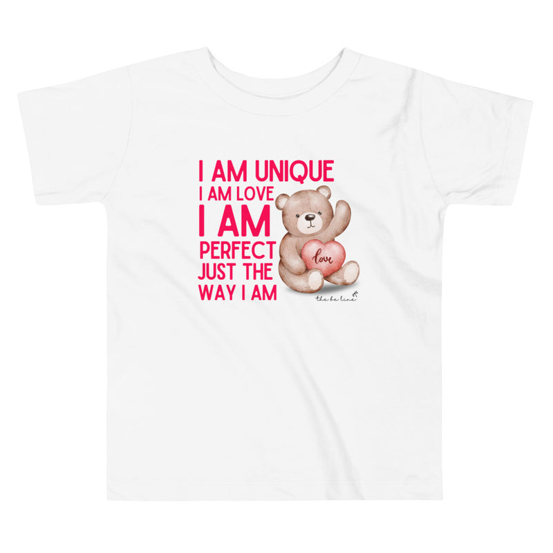 I am Unique, I am Love, I am Perfect Girls Toddler Tee