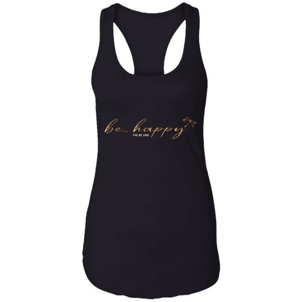 Be... Happy Black Tank Top