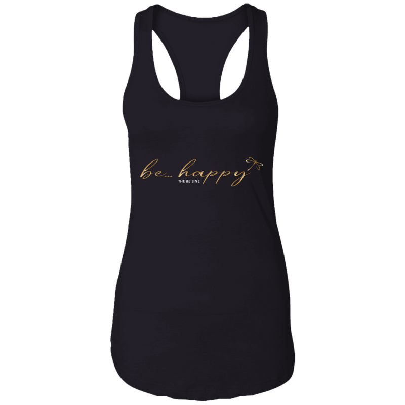 Be... Happy Black Tank Top