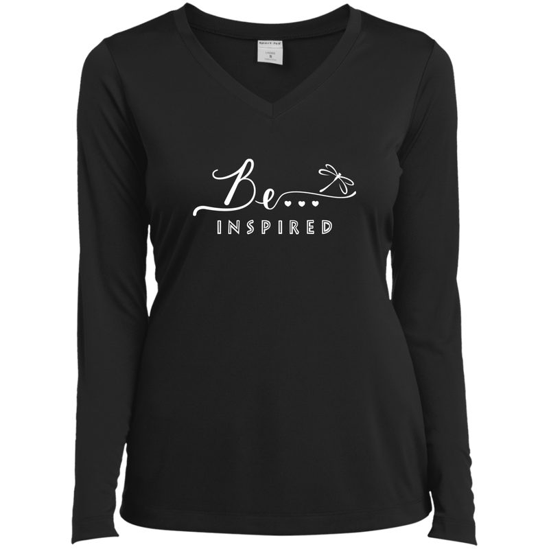 Be... Inspired Ladies Long Sleeve V-Neck Tee