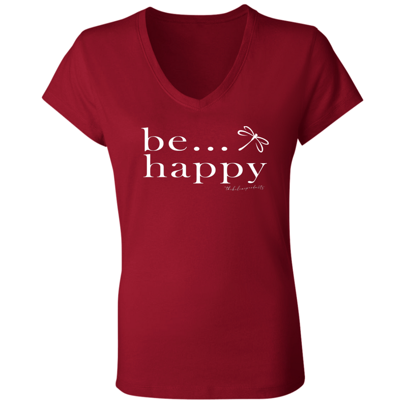 TBL Be Happy Jersey V-Neck T-Shirt