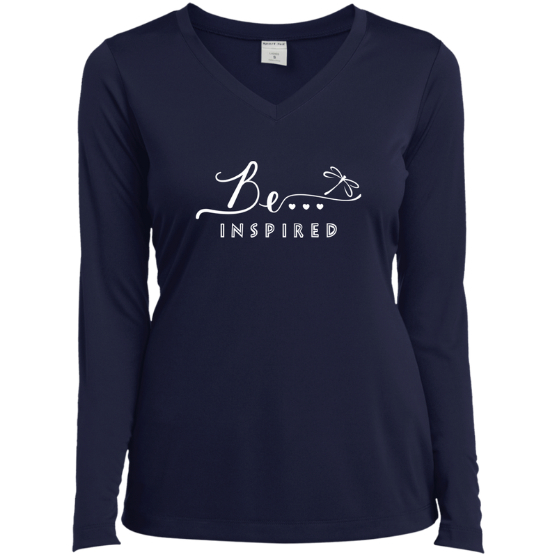 Be... Inspired Ladies Long Sleeve V-Neck Tee