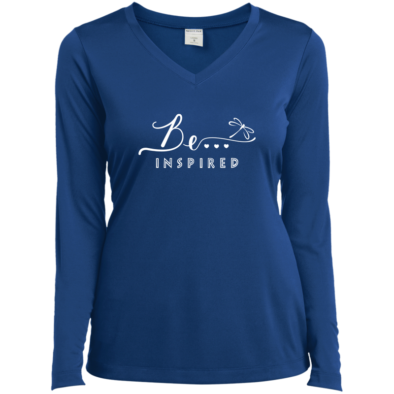 Be... Inspired Ladies Long Sleeve V-Neck Tee