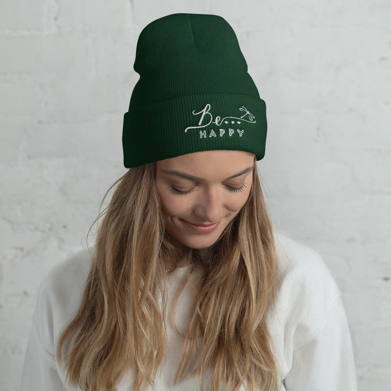 Be...Happy Cuffed Beanie - The Be Line Products
