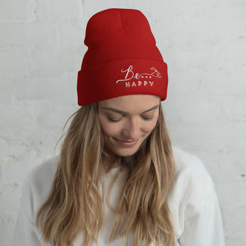 Be...Happy Cuffed Beanie - The Be Line Products
