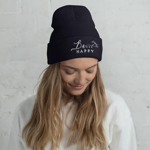 Be...Happy Cuffed Beanie - The Be Line Products