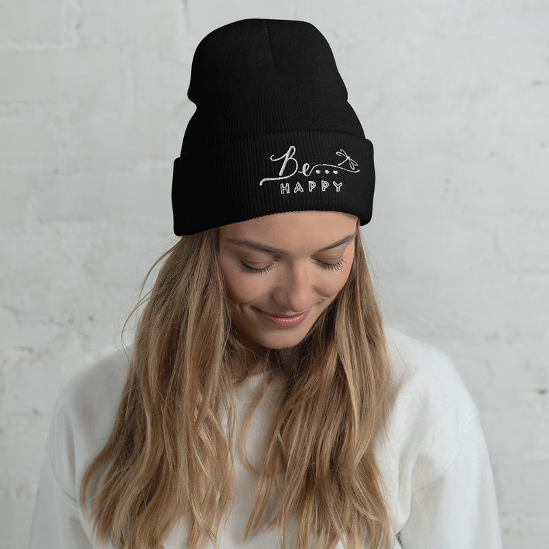Be...Happy Cuffed Beanie - The Be Line Products