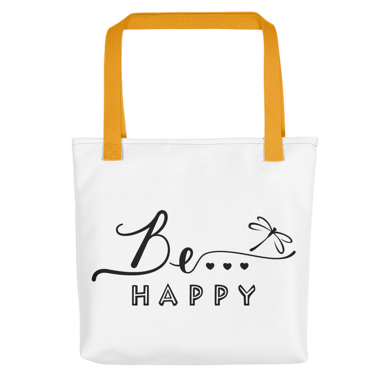 Happy Quotes Totes - Be Bright, Be Happy, Be You Yellow Tote Bag