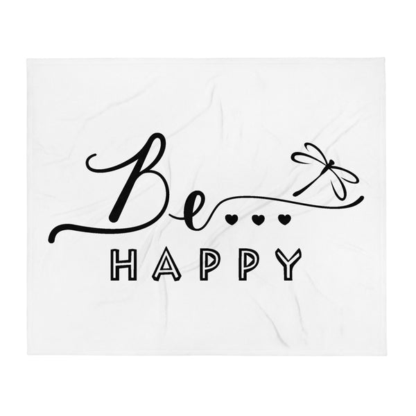 Be...Happy Throw Blanket - The Be Line Products