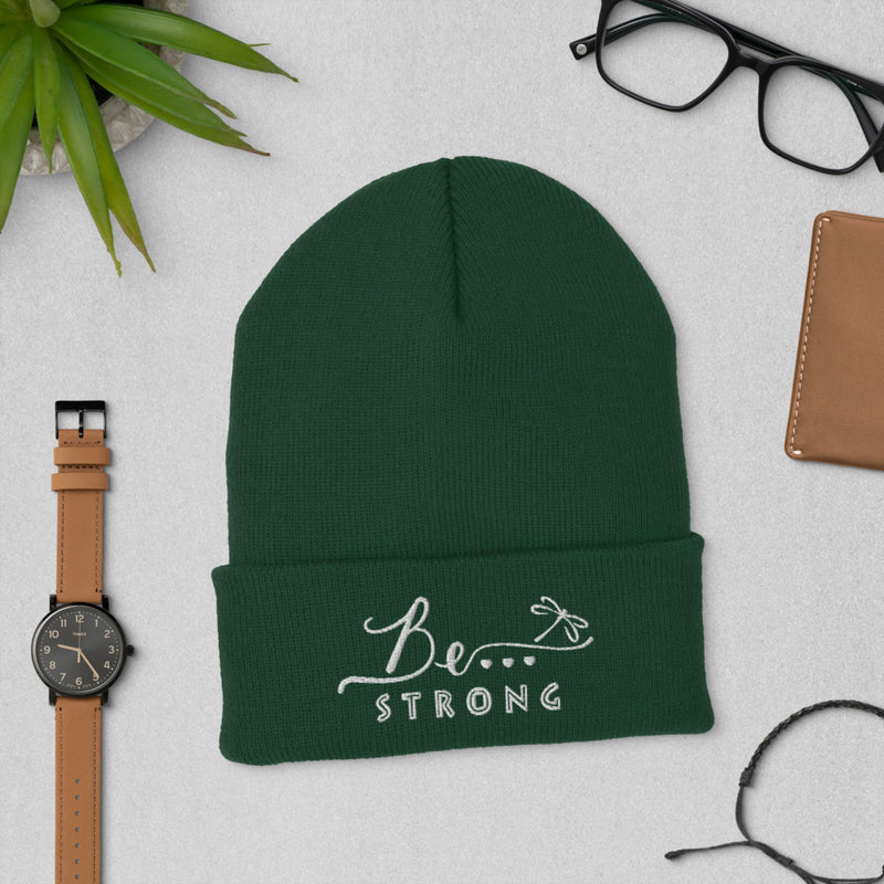 Be...Strong Cuffed Beanie - The Be Line Products