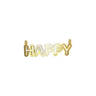 14K Gold -Plated Sterling Silver "Happy" Necklace