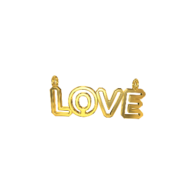 14K Gold-Plated Sterling Silver "Love" Necklace