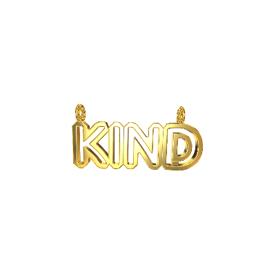 14K Gold -Plated Sterling Silver "Kind" Necklace
